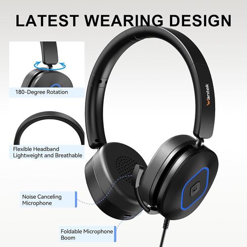Wantek Headset with Mic, USB Headset with Microphone for PC in Kuwait