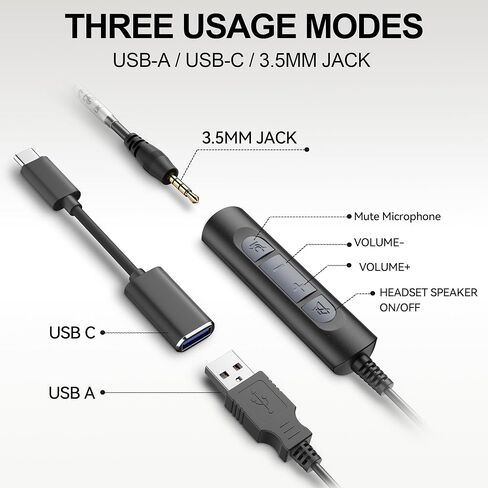 Wantek Headset with Mic, USB Headset with Microphone for PC in Kuwait