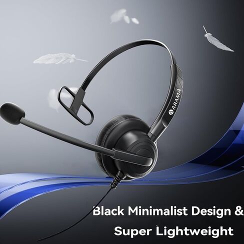 Arama Headset with Microphone for Pc, USB Headset with Mic, Computer Headphones with Noise Canceling Microphone for Laptop, Wired Headphones with Mute for Home Office Online Class Skype Zoom Meetings in Kuwait