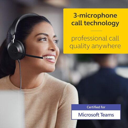 Jabra Evolve2 40 SE Wired Stereo Noise-Cancelling Headset - Features 3-Microphone Call Technology and USB-A Cable - MS Teams Certified, Works with All Other Platforms - Black (Renewed) in Kuwait