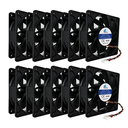 Mining Fan for Antminer S19/S17+/T17/S9/S19J Miner Mining Machine, Ball Bearings 6000RPM High Speed Replacement Miner Cooling Fan,120x38mm, 4Pin, DC12V, 2.7A - 10 PACK in Kuwait