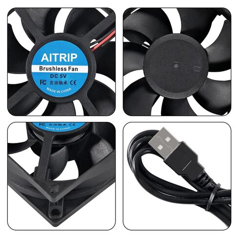 2PCS 80mm USB Fan 5V Brushless 8025 80x25mm for Cooling DIY PC Computer Case 3D Printer CPU Coolers Radiators in Kuwait