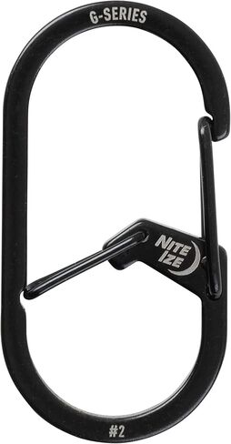 Nite IZE GS2-01-R6 G-Series Dual Chamber Carabiner, Size #2 1-Pack, Black in Kuwait