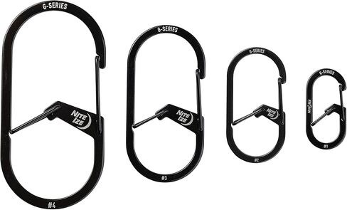 Nite IZE GS2-01-R6 G-Series Dual Chamber Carabiner, Size #2 1-Pack, Black in Kuwait