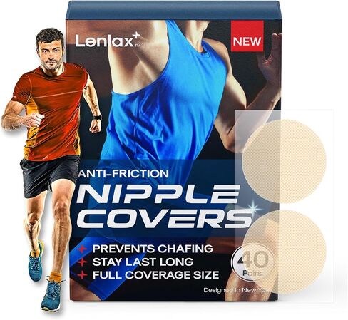 Running Nipple Covers Men - 12 Hours+ Long Lasting, Strong Adhesive Nipple Tape - No Show Under Shirt - Mens Nipple Covers in Kuwait