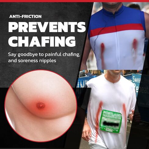 Running Nipple Covers Men - 12 Hours+ Long Lasting, Strong Adhesive Nipple Tape - No Show Under Shirt - Mens Nipple Covers in Kuwait