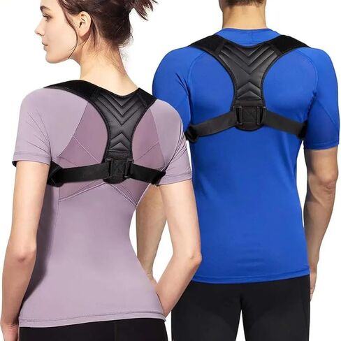 Posture Corrector for Women, Back Straightener for Men, Upper Back Support Brace, Adjustable Shoulder Corrector for Improving Back and Neck Posture Relief Pain in Kuwait