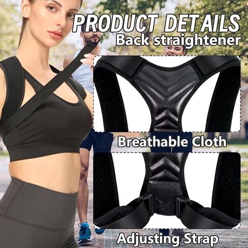 Posture Corrector for Women, Back Straightener for Men, Upper Back Support Brace, Adjustable Shoulder Corrector for Improving Back and Neck Posture Relief Pain in Kuwait