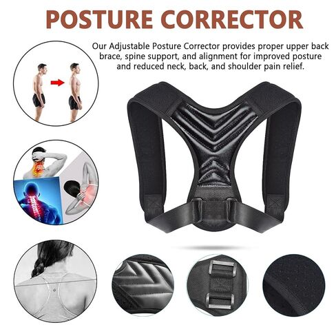 Posture Corrector for Women, Back Straightener for Men, Upper Back Support Brace, Adjustable Shoulder Corrector for Improving Back and Neck Posture Relief Pain in Kuwait