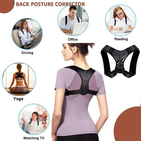 Posture Corrector for Women, Back Straightener for Men, Upper Back Support Brace, Adjustable Shoulder Corrector for Improving Back and Neck Posture Relief Pain in Kuwait