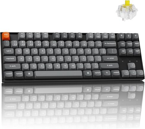 Keychron K8 Max TKL لوحة المفاتيح الميكانيكية اللاسلكية ، 87 مفاتيح QMK 2.4 GHz/Bluetooth 5.1/اتصال سلك in Kuwait