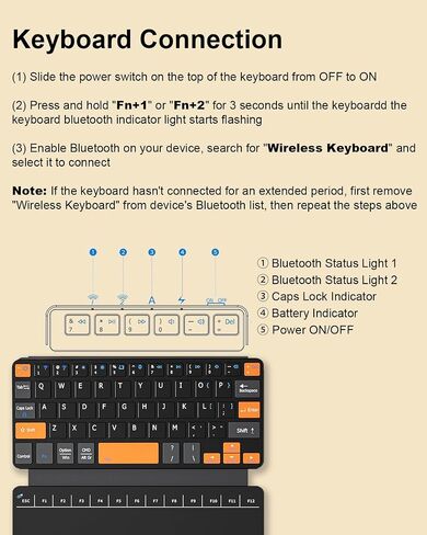 DOGAIN Mini Wireless Keyboard with Touchpad for Phones, Galaxy Z Fold, iPad in Kuwait