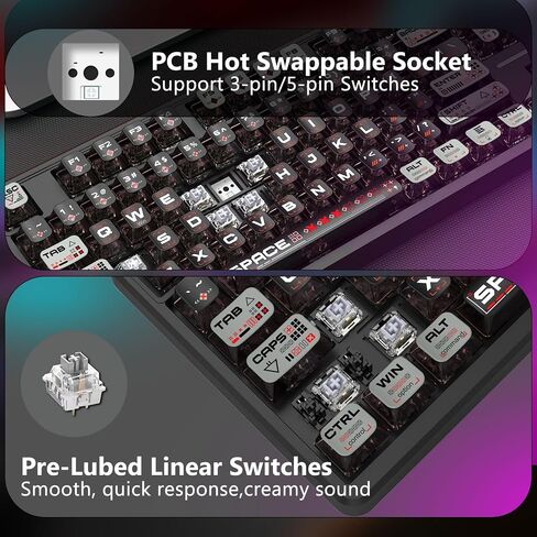 E-YOOSO Wireless Mechanical Keyboard Creamy, Cyber Mecha Style, Black in Kuwait
