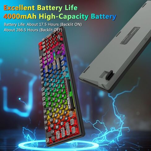 E-YOOSO Wireless Mechanical Keyboard Creamy, Cyber Mecha Style, Black in Kuwait