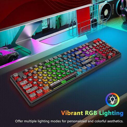 E-YOOSO Wireless Mechanical Keyboard Creamy, Cyber Mecha Style, Black in Kuwait