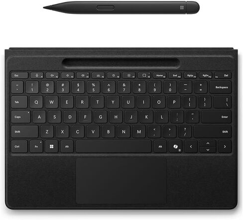 Microsoft Surface Wireless Flex Keyboard with Slim Pen for Surface Pro 11/10/9/8, Wireless Charge Pen Storage, Backlit, Alcantara Magnetic, Mechanical Keys, Copilot, Black (Renewed) in Kuwait