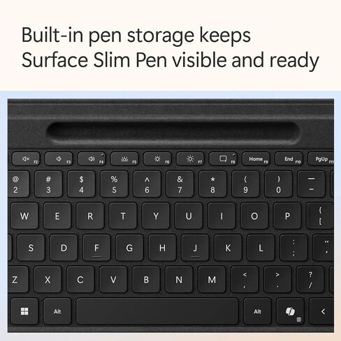 Microsoft Surface Wireless Flex Keyboard with Slim Pen for Surface Pro 11/10/9/8, Wireless Charge Pen Storage, Backlit, Alcantara Magnetic, Mechanical Keys, Copilot, Black (Renewed) in Kuwait