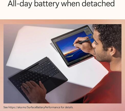 Microsoft Surface Wireless Flex Keyboard with Slim Pen for Surface Pro 11/10/9/8, Wireless Charge Pen Storage, Backlit, Alcantara Magnetic, Mechanical Keys, Copilot, Black (Renewed) in Kuwait