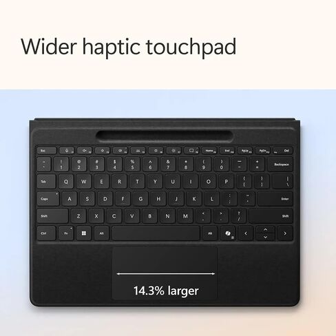 Microsoft Surface Wireless Flex Keyboard with Slim Pen for Surface Pro 11/10/9/8, Wireless Charge Pen Storage, Backlit, Alcantara Magnetic, Mechanical Keys, Copilot, Black (Renewed) in Kuwait
