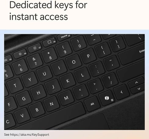 Microsoft Surface Wireless Flex Keyboard with Slim Pen for Surface Pro 11/10/9/8, Wireless Charge Pen Storage, Backlit, Alcantara Magnetic, Mechanical Keys, Copilot, Black (Renewed) in Kuwait