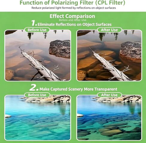 New CPL Phone Camera Filter Kit with Polarization, Universal Clip-On to Eliminate Glare & Boost Colors for iPhone 17 16 15 14 13 12 11 and Other Smart Phones Photography (52mm) in Kuwait