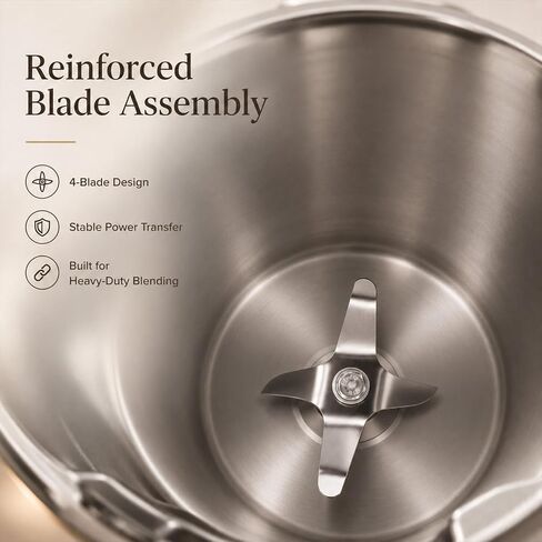136oz Stainless Steel Replacement Container for Waring CB15 Series, 304 Food-Grade Blender Jar with Dual Stay-Cool Handles, Snap-Lock Leak-Proof Lid & Blade Assembly, Heavy-Duty OEM Alternative in Kuwait
