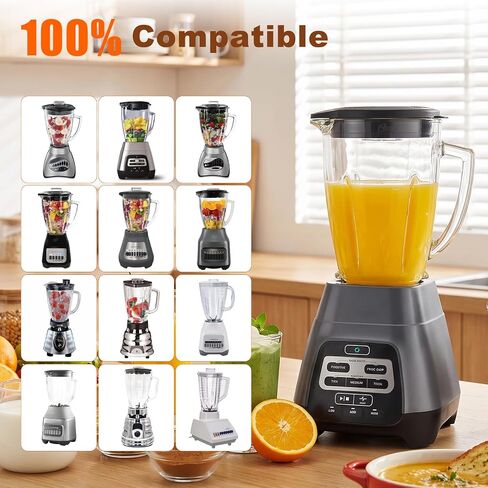 6-Cup Glass Blender Jar Replacement for Oster Osterizer Classic Series, Glass Pitcher with Blade, Base, 2 Gaskets & Lid, Blender Replacement Parts, Not Compatible with Pro, Master or Versa Models in Kuwait