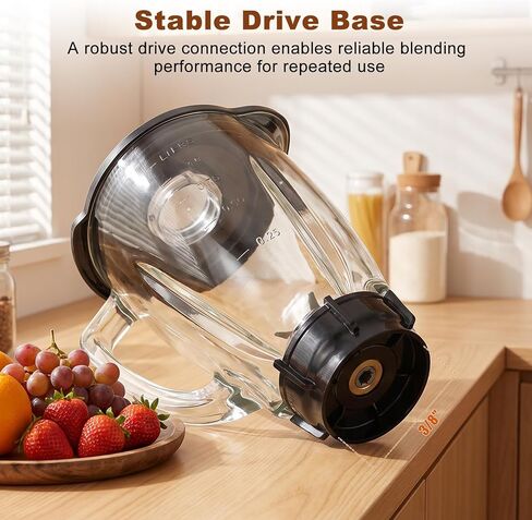 6-Cup Glass Blender Jar Replacement for Oster Osterizer Classic Series, Glass Pitcher with Blade, Base, 2 Gaskets & Lid, Blender Replacement Parts, Not Compatible with Pro, Master or Versa Models in Kuwait