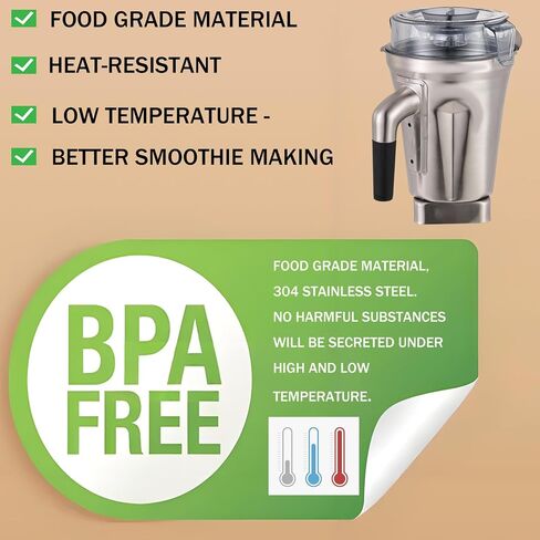 48oz Stainless Steel Container Pitcher, For Vit Blender,5 Years Warranty in Kuwait