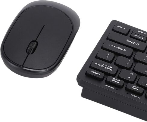 Zopsc Korean 2.4G Wireless Keyboard and Mouse Combo, 78 Keys Slim Korean Keyboard Mouse Set for PC Laptop, USB Receiver Plug and Play, Black in Kuwait