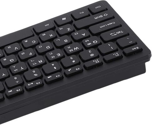 Zopsc Korean 2.4G Wireless Keyboard and Mouse Combo, 78 Keys Slim Korean Keyboard Mouse Set for PC Laptop, USB Receiver Plug and Play, Black in Kuwait