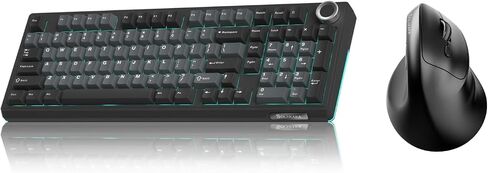 SOLAKAKA KI99 and SM520, Wireless Keyboard and Mouse Combo for Gaming (KI99 BlackBlue & SM520 Black) in Kuwait