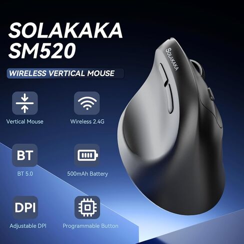 SOLAKAKA KI99 and SM520, Wireless Keyboard and Mouse Combo for Gaming (KI99 BlackBlue & SM520 Black) in Kuwait