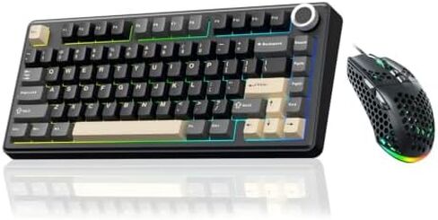 SOLAKAKA A75 and SM900, Wireless Keyboard and Mouse Combo for PC (Black) in Kuwait