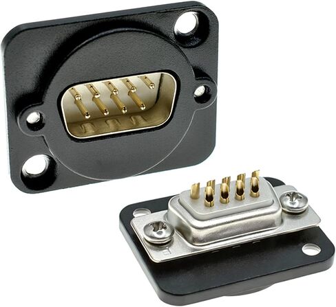 DB9 Male Panel Mount D-Sub Connector 9 Pin Solder Cup in Kuwait