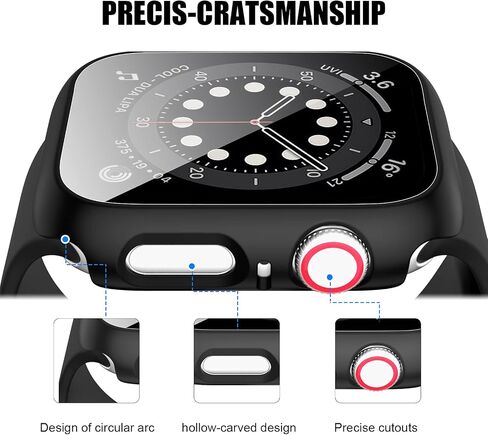 14 Pack Apple Watch Case with Tempered Glass Screen Protector for Apple Watch SE 44mm Series 6/5/4,Anotch Full Coverage Hard PC Protective Cover HD Ultra-Thin Guard Bumper for iWatch 44mm Accessories in Kuwait
