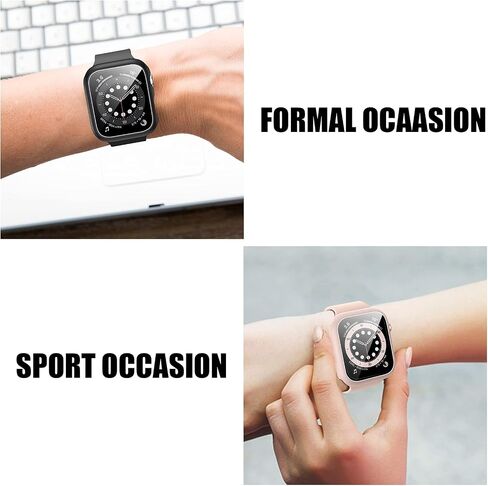 14 Pack Apple Watch Case with Tempered Glass Screen Protector for Apple Watch SE 44mm Series 6/5/4,Anotch Full Coverage Hard PC Protective Cover HD Ultra-Thin Guard Bumper for iWatch 44mm Accessories in Kuwait