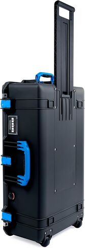 Black Pelican 1615 Air case with Blue Handles & latches. Comes with Foam & with Wheels. in Kuwait
