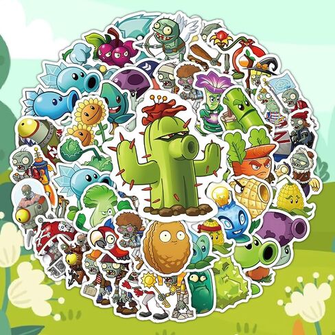 Dyharnsty 2 Sheet/120PCS Plants and Zombies Stickers,Vinyl Stickers for Water Bottles Laptop,Classroom Supplies in Kuwait