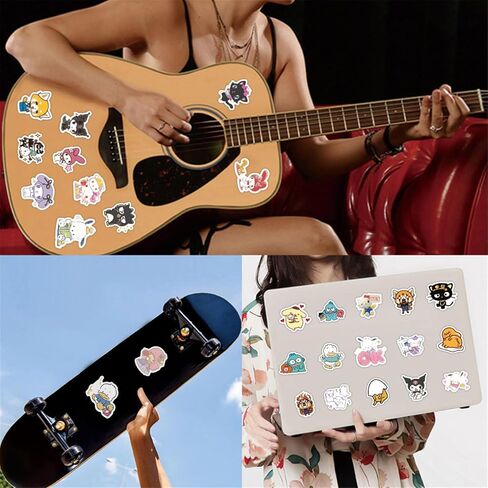 100Pcs Mixed Manga Stickers Cool Cartoon Animal Stickers, Vinyl Waterproof Manga Sticker for Laptop, Guitar, Water Bottle, Birthday Gifts for Girls, Kids, Teens in Kuwait