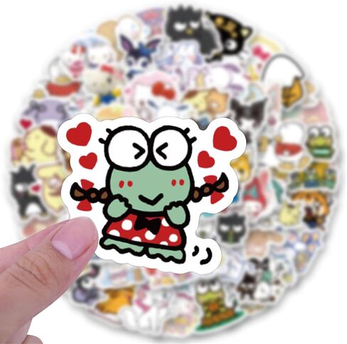 100Pcs Mixed Manga Stickers Cool Cartoon Animal Stickers, Vinyl Waterproof Manga Sticker for Laptop, Guitar, Water Bottle, Birthday Gifts for Girls, Kids, Teens in Kuwait