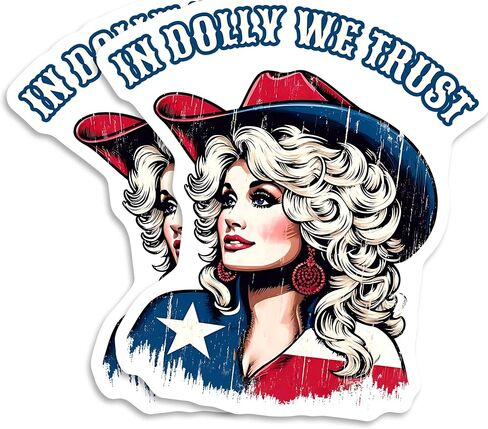 in Dolly We Trust Memorial Sticker, Dolly Parton Design for Laptop, Car Window, Locker, Tumbler, Water Bottle, Notebook, Hard Hat, 2-Pack 5-Inch Vinyl Stickers - EPLS0199 in Kuwait