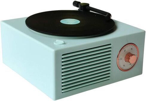 Vinyl Record Player Style Bluetooth Speaker Old Fashioned Classic Style Green Cute Look Gift for Girls Bass Enhancement Loud Volume Speaker by Wetocke in Kuwait