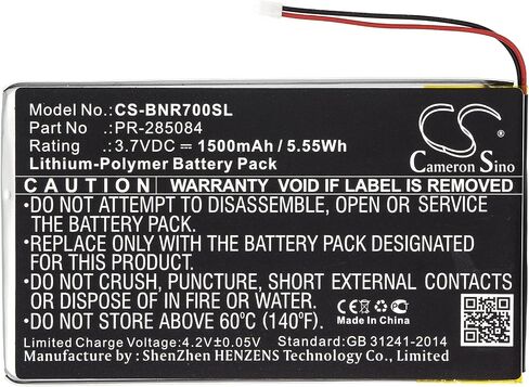 Cameron Sino Battery for Barnes & Noble BNRV700, GlowLight Plus 7.8 PN:Barnes & Noble PR-285084 1500mAh / 5.55Wh in Kuwait