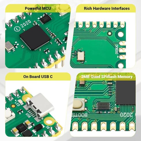 5 Pack Development Board Compatible with Raspberry Pi Pico RP2040, Solderable Pin Header Version, Dual-Core ARM Cortex-M0+ MCU up to 133MHz, 2MB Flash, MicroPython and C/C++ for Education and DIY in Kuwait