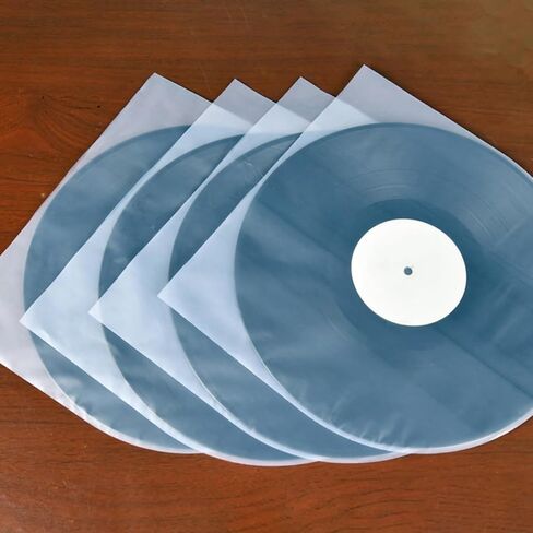 Inch Vinyl Record Sleeves Easy Sealing Protective Album Covers and Sturdy Plastic Material with Anti-Static Design 100pcs for Vinyl Record Storage and Preservation in Kuwait