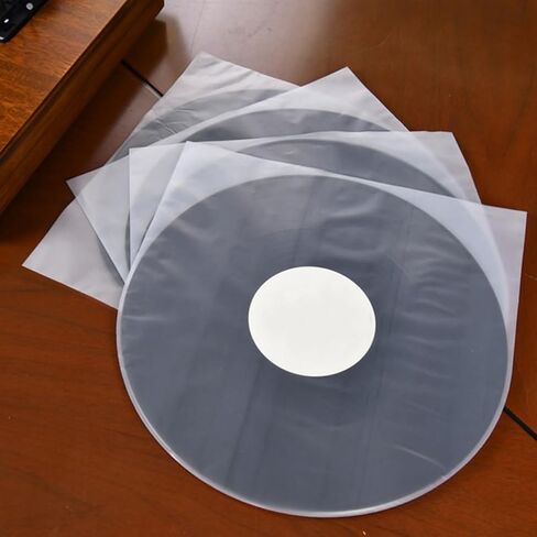 Inch Vinyl Record Sleeves Easy Sealing Protective Album Covers and Sturdy Plastic Material with Anti-Static Design 100pcs for Vinyl Record Storage and Preservation in Kuwait