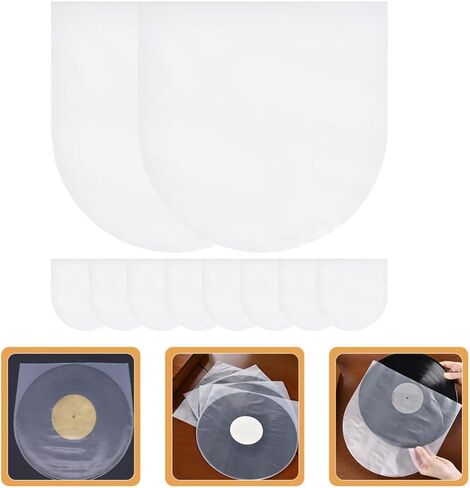 Inch Vinyl Record Sleeves Easy Sealing Protective Album Covers and Sturdy Plastic Material with Anti-Static Design 100pcs for Vinyl Record Storage and Preservation in Kuwait