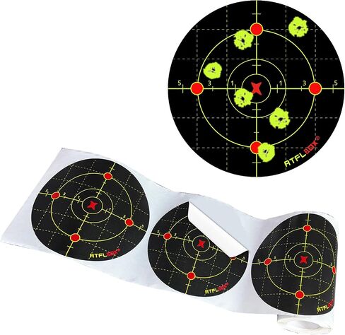 Atflbox 6 inch Splatter Bullseye Fluorescent Yellow Shooting Target Sticker in Kuwait