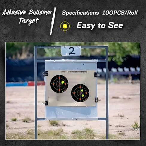 Atflbox 6 inch Splatter Bullseye Fluorescent Yellow Shooting Target Sticker in Kuwait